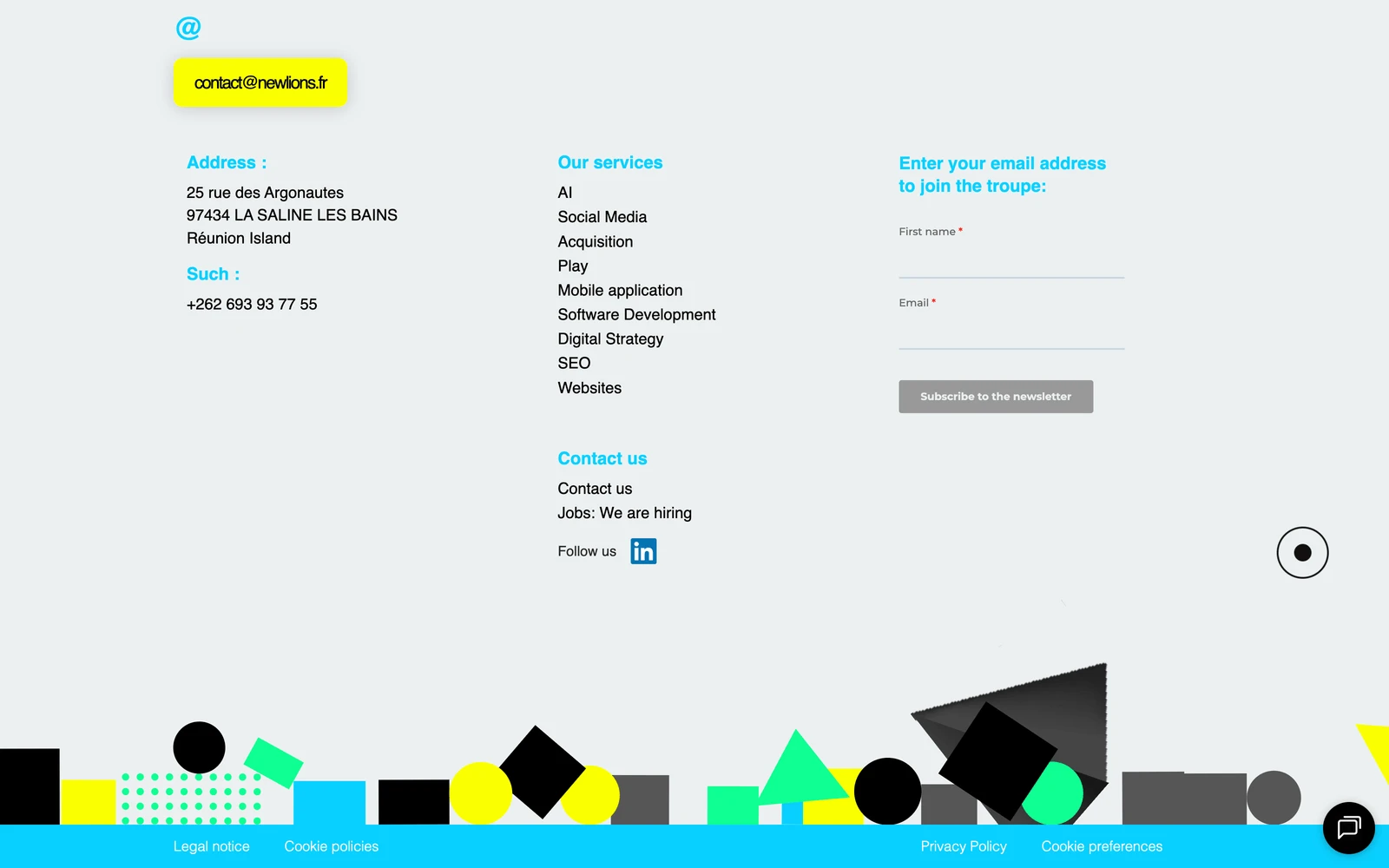Bottom screenshot of Newlions.fr