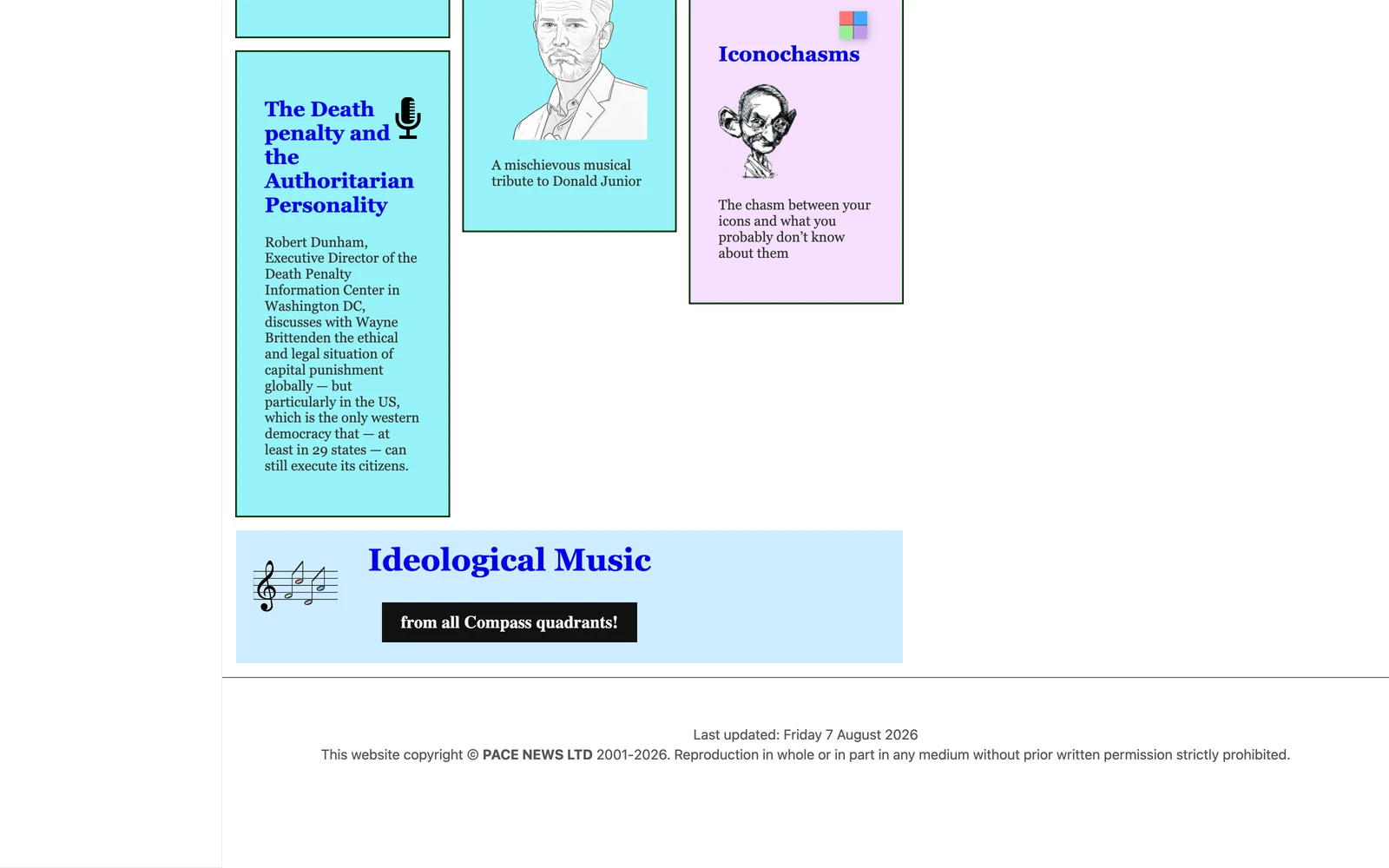 Bottom screenshot of PoliticalCompass.org