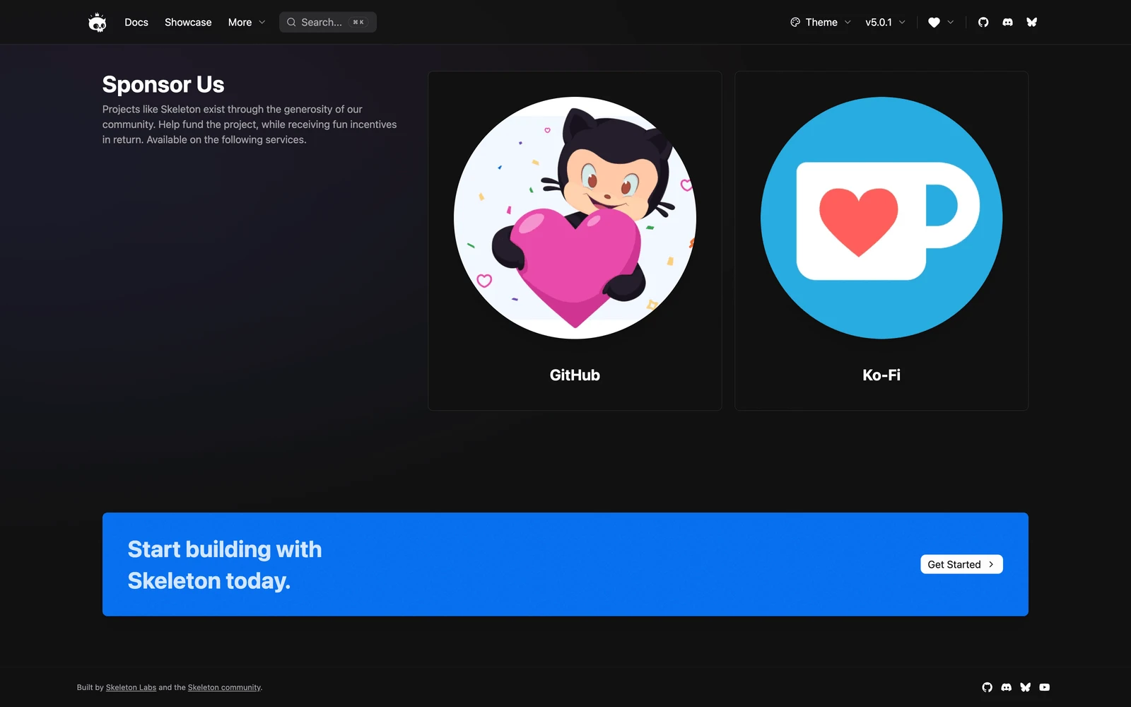 Bottom screenshot of Skeleton.dev