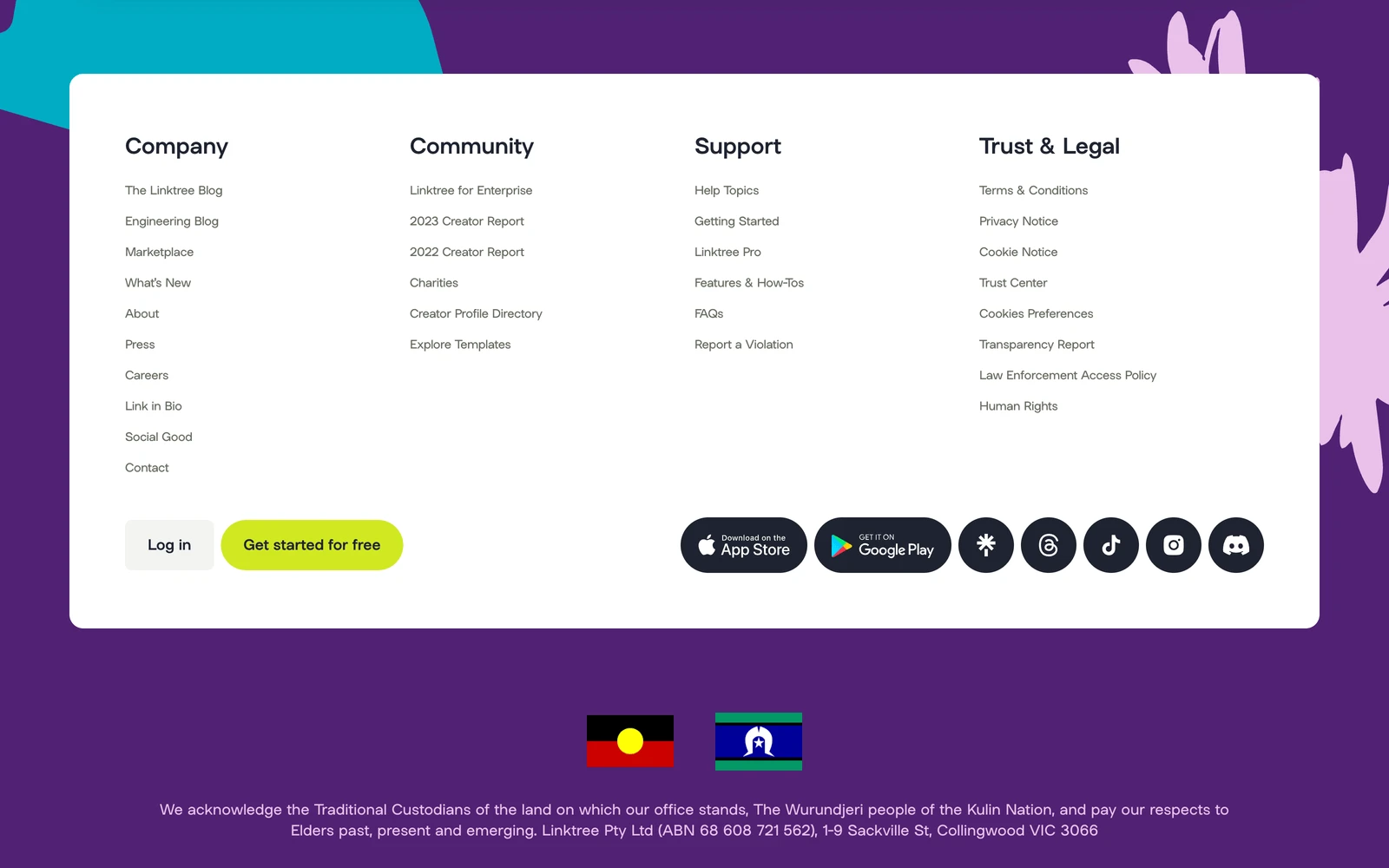 Bottom screenshot of Linktr.ee