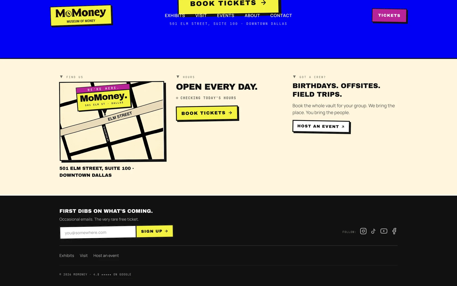Bottom screenshot of MuseumOfMoney.com