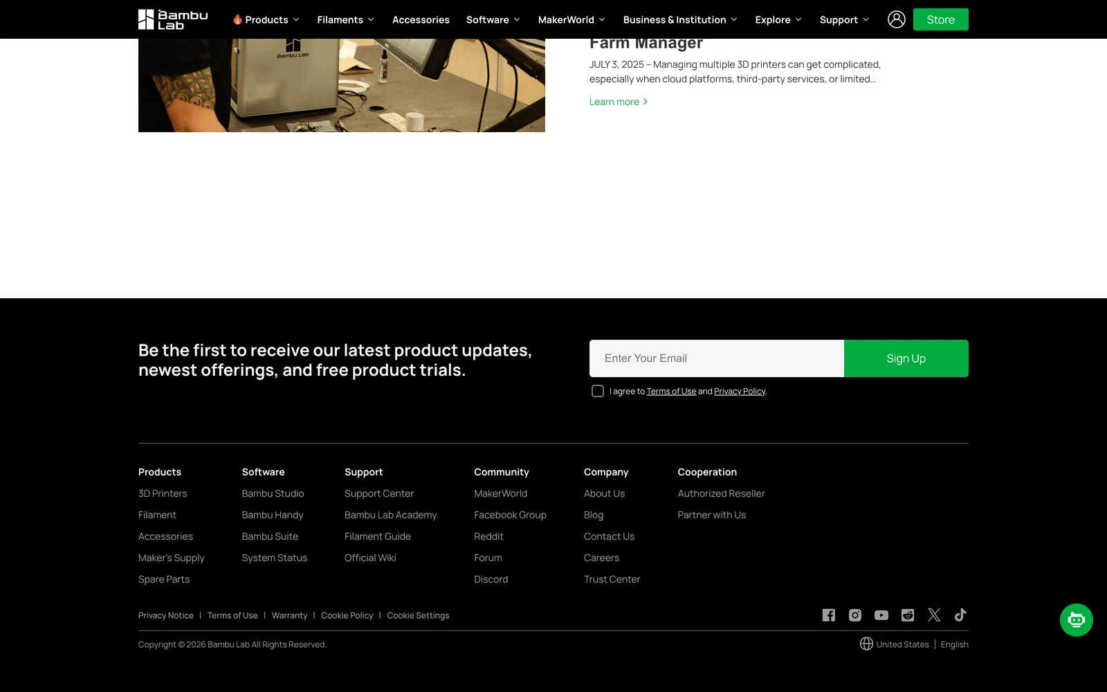 Bottom screenshot of BambuLab.com