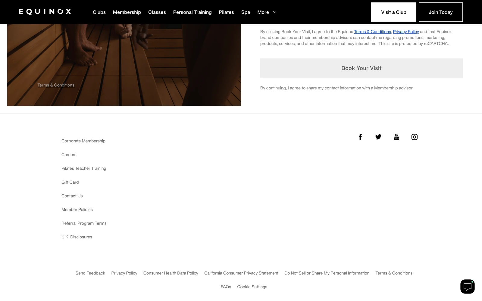 Bottom screenshot of Equinox.com