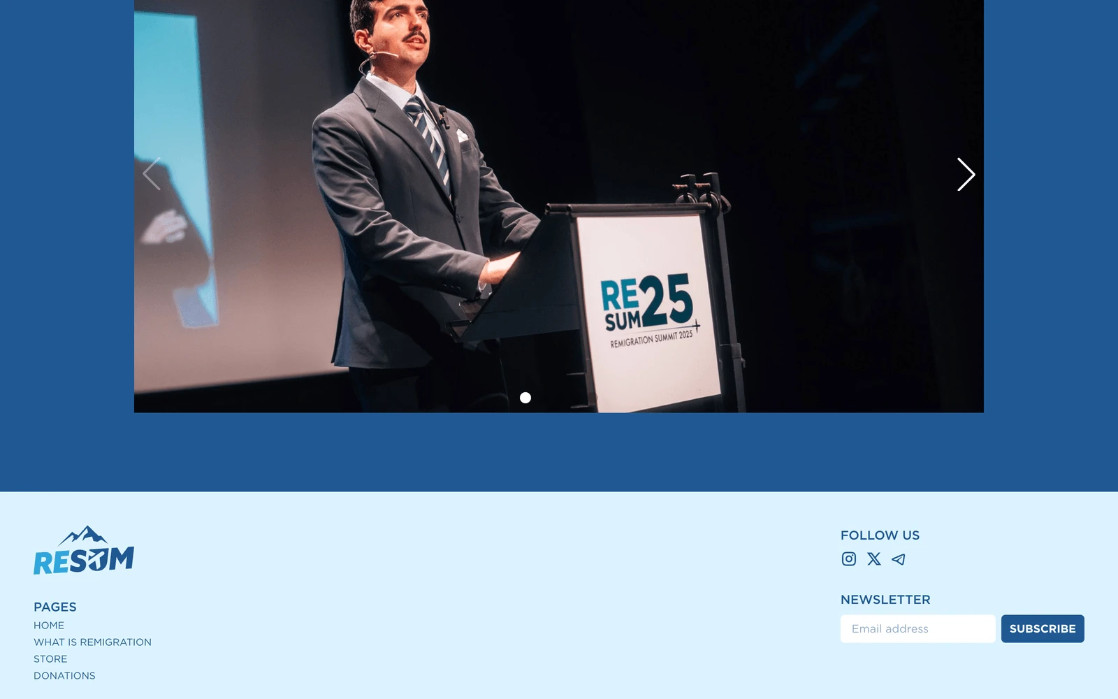 Bottom screenshot of RemigrationSummit.com
