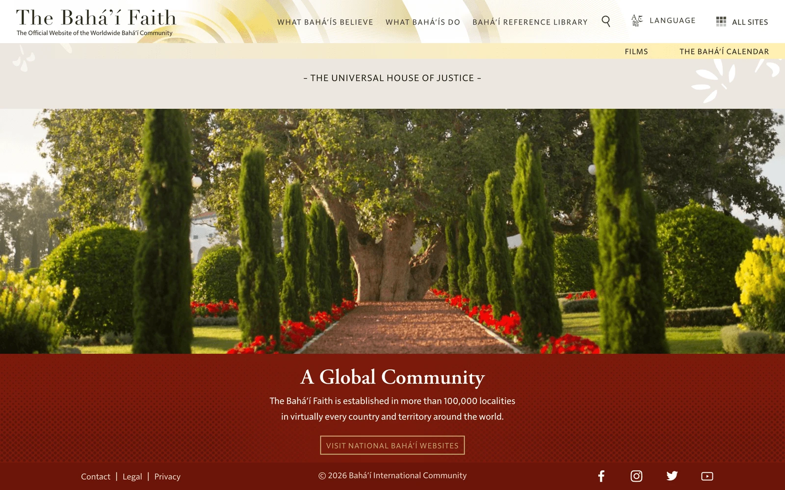 Bottom screenshot of Bahai.org