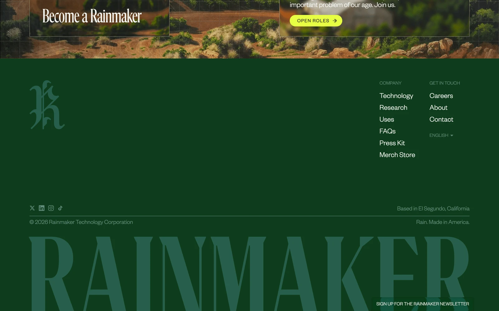 Bottom screenshot of Rainmaker.com