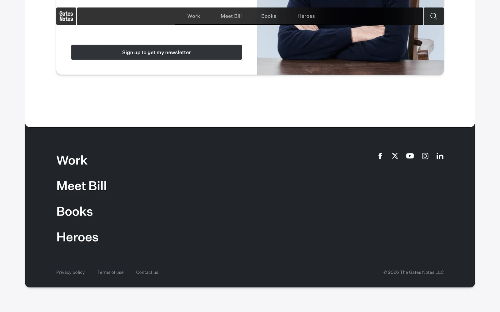 Bottom screenshot of GatesNotes.com