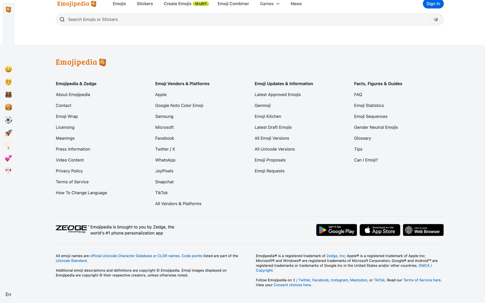 Bottom screenshot of Emojipedia.org