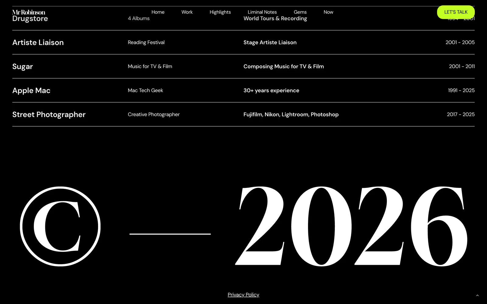 Bottom screenshot of MrRobinson.co.uk