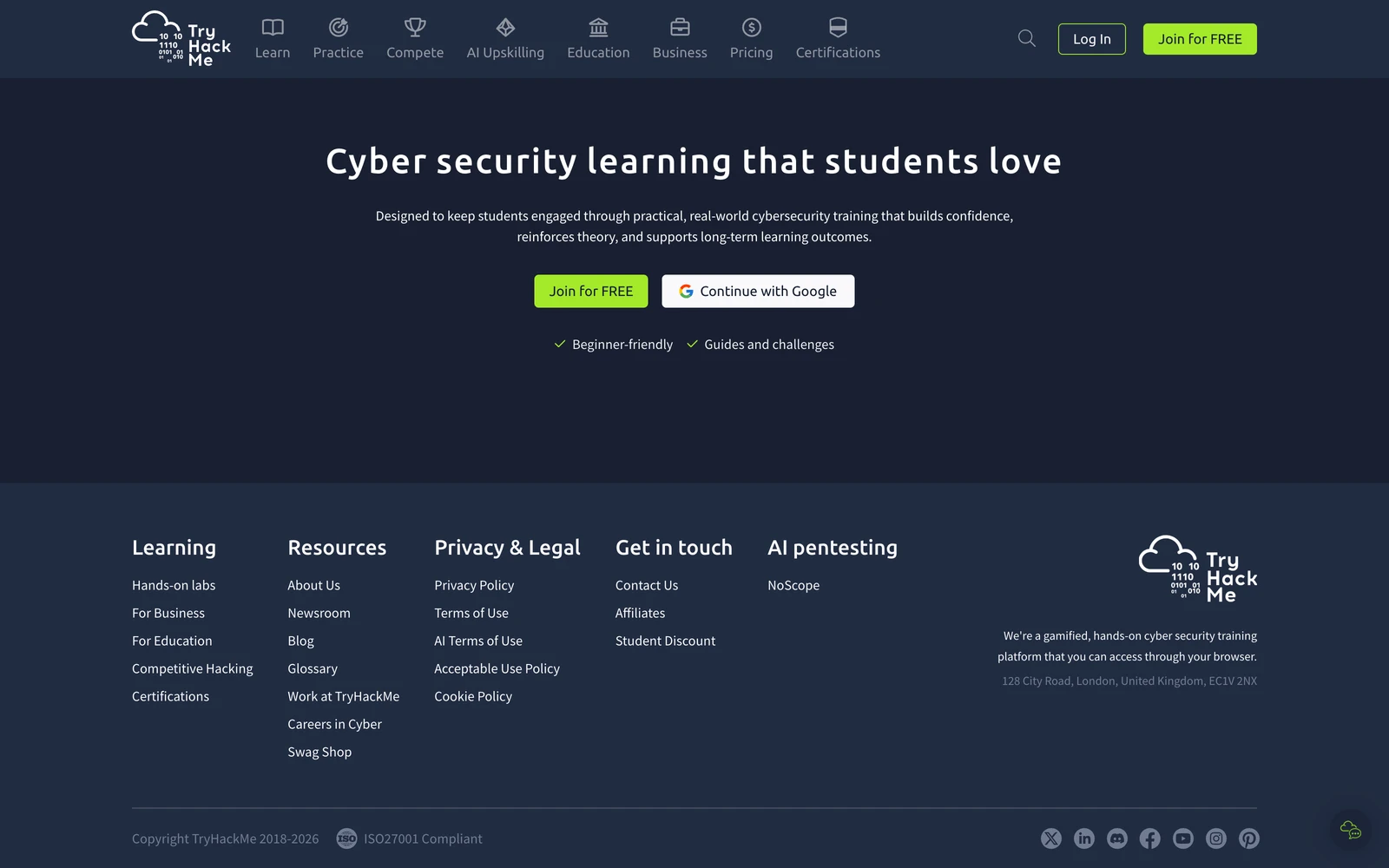 Bottom screenshot of TryHackMe.com