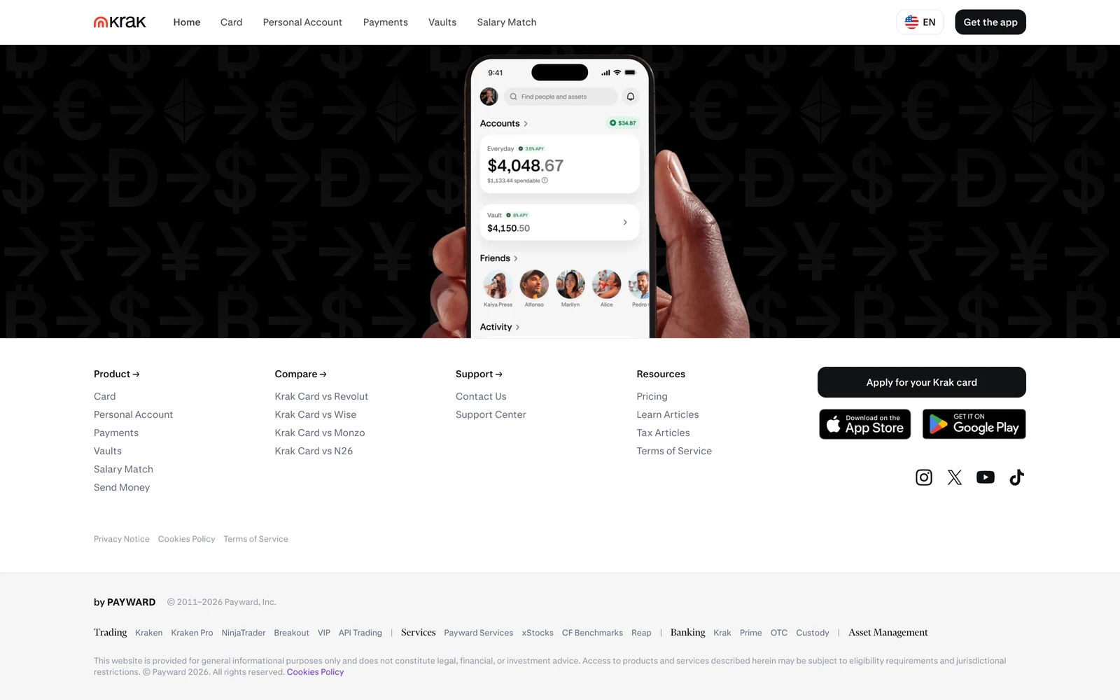 Bottom screenshot of Krak.app