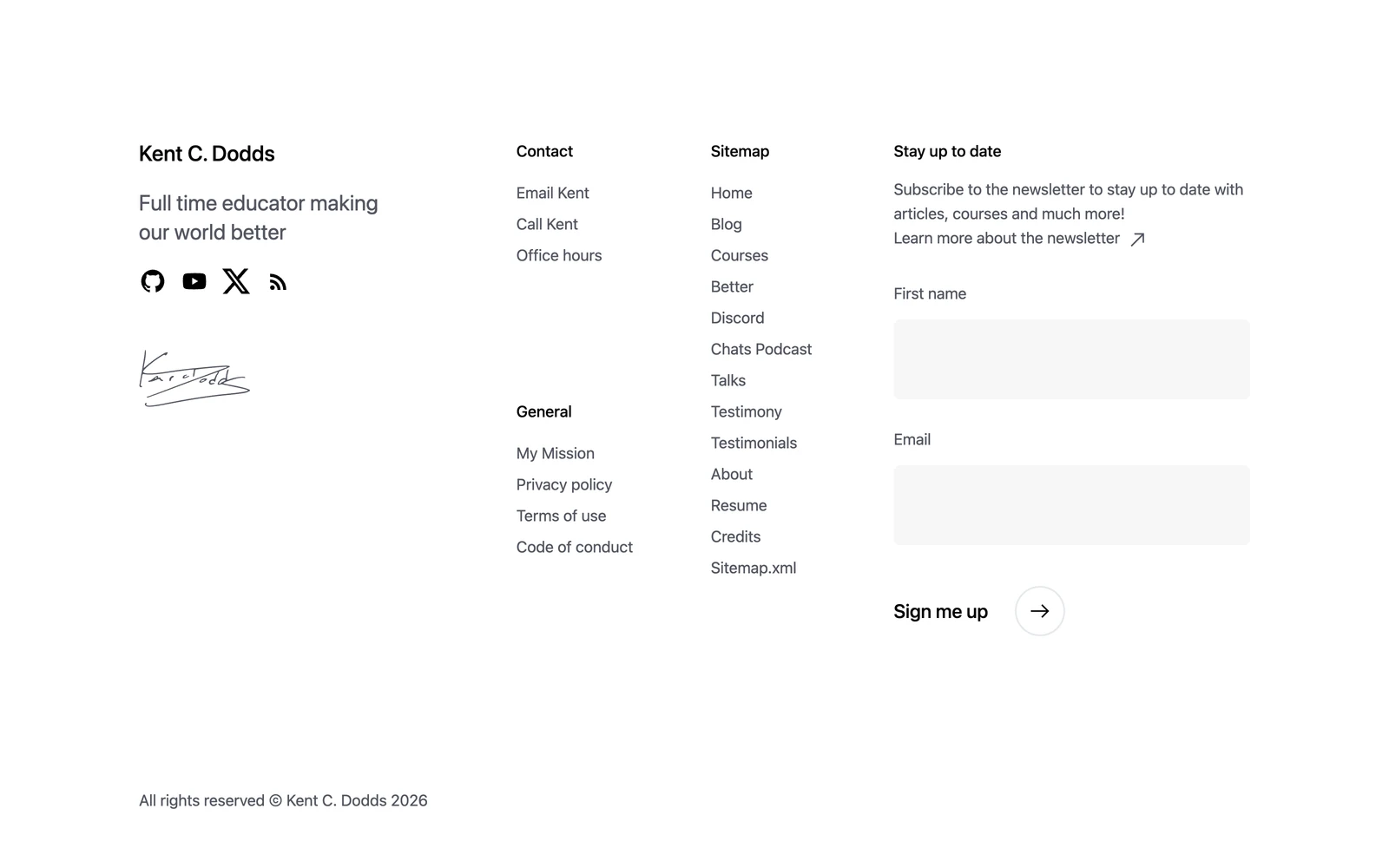 Bottom screenshot of KentCDodds.com