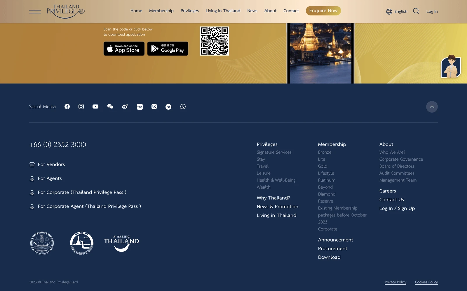 Bottom screenshot of ThailandPrivilege.co.th