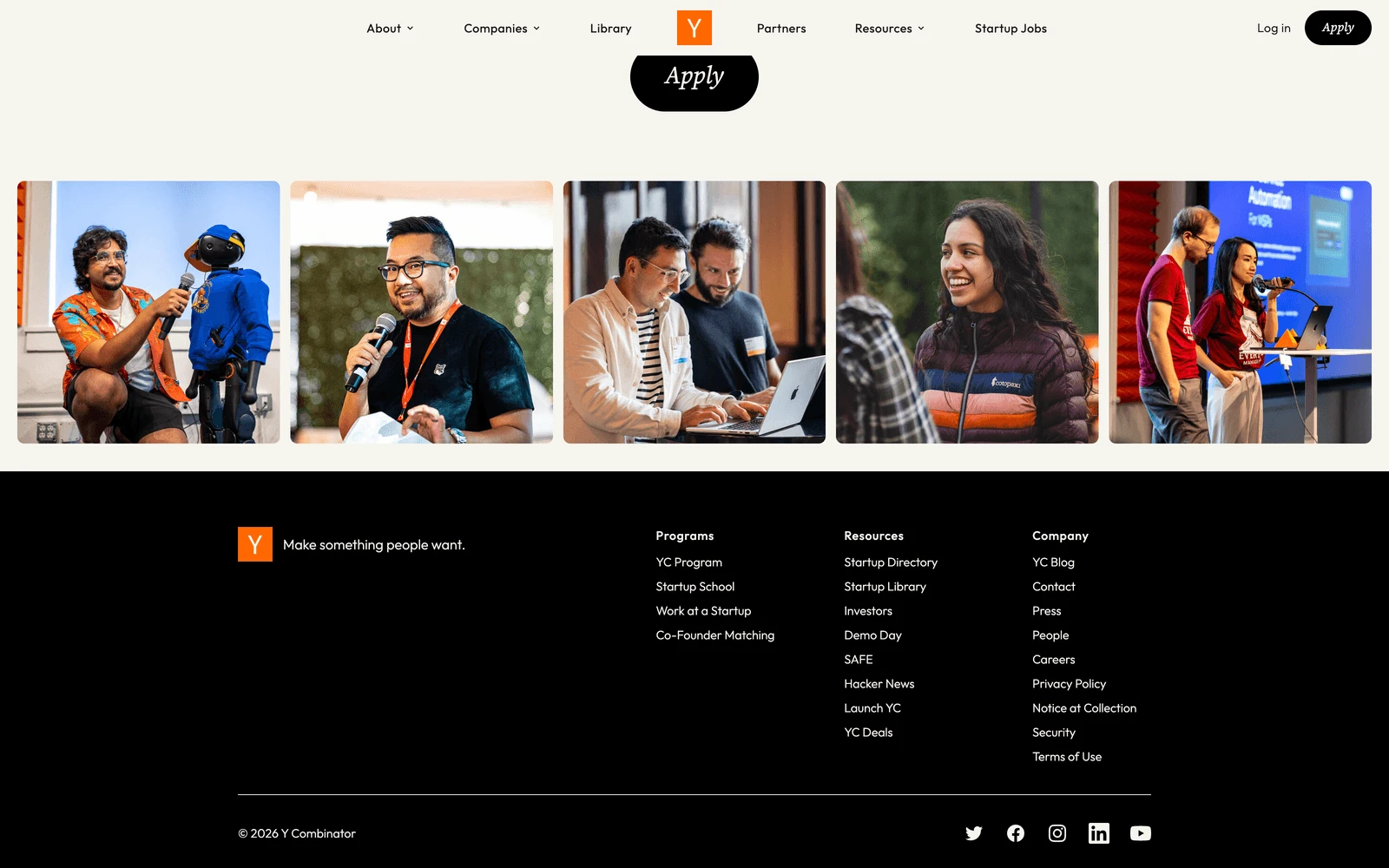Bottom screenshot of YCombinator.com