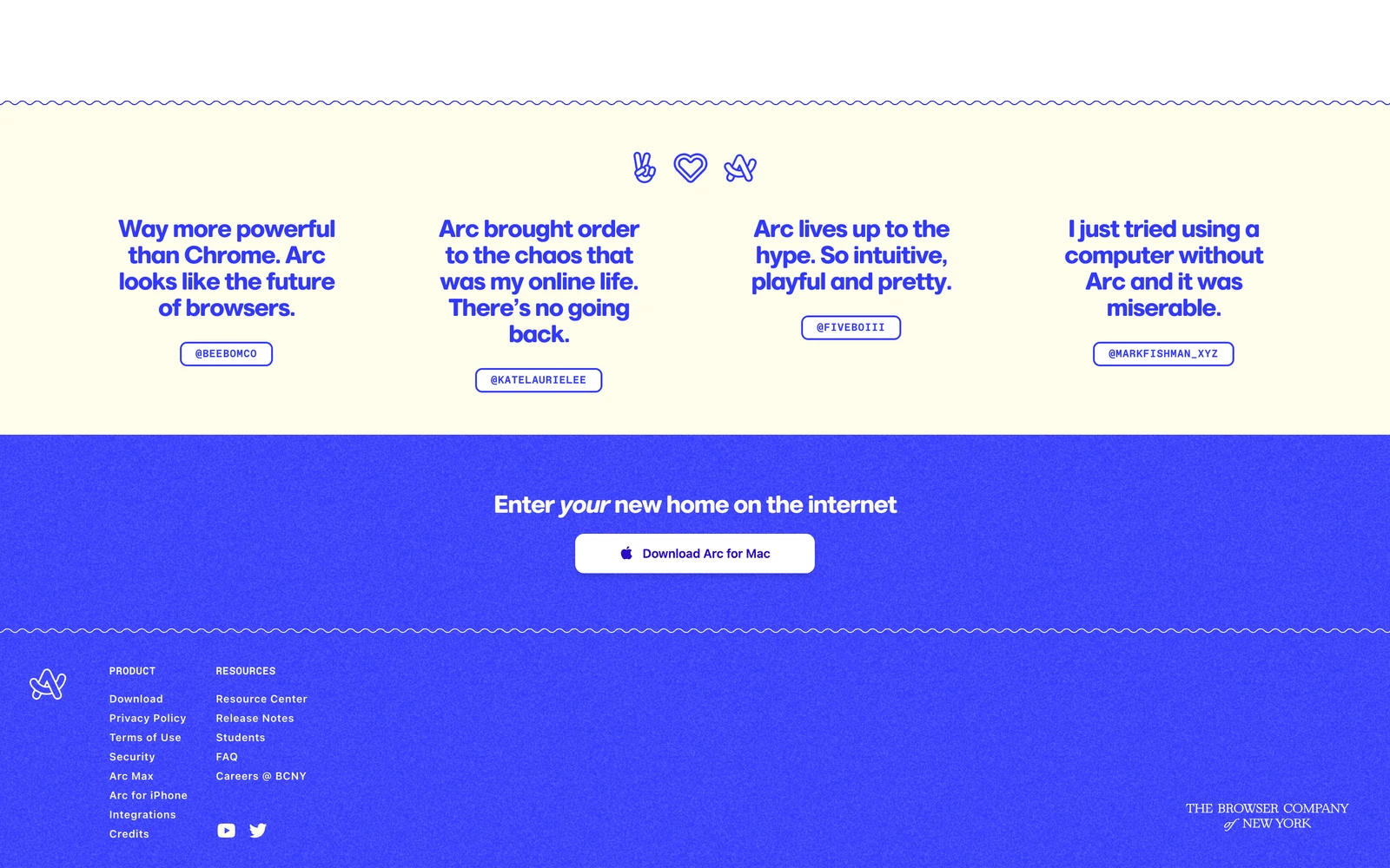 Bottom screenshot of Arc.net