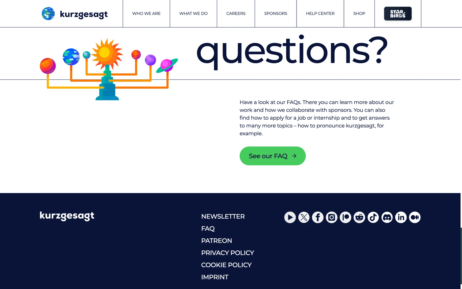 Bottom screenshot of Kurzgesagt.org