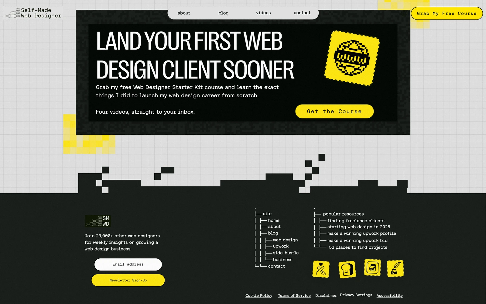 Bottom screenshot of SelfMadeWebDesigner.com