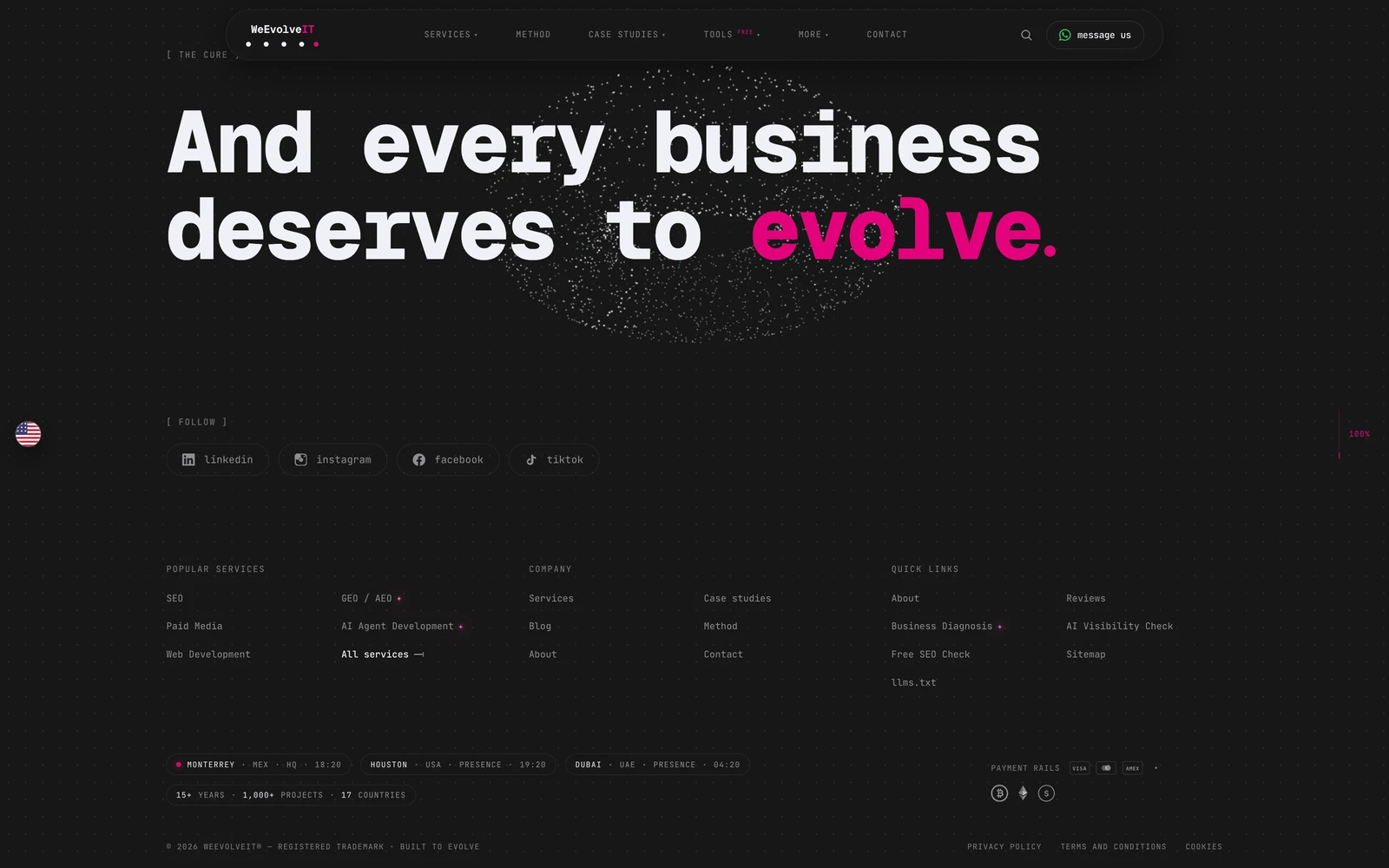 Bottom screenshot of WeEvolveIT.com