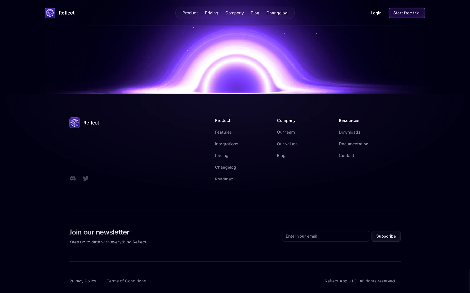 Bottom screenshot of Reflect.app