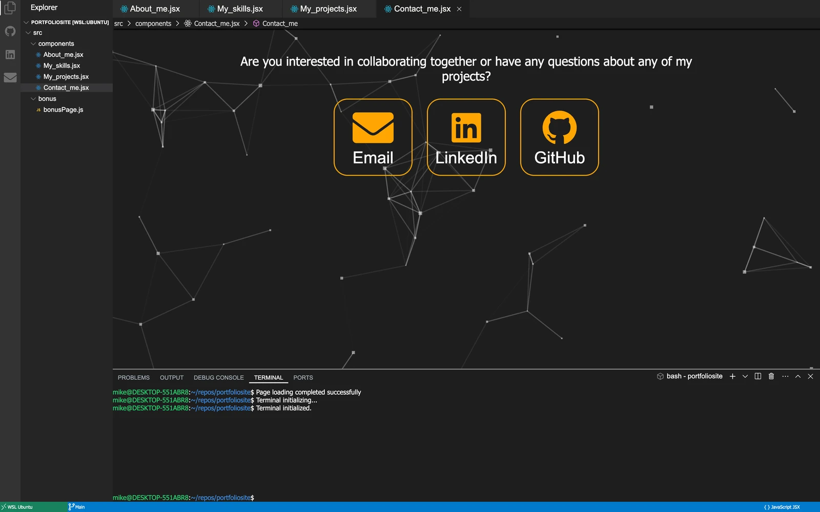 Bottom screenshot of MNowak.netlify.app