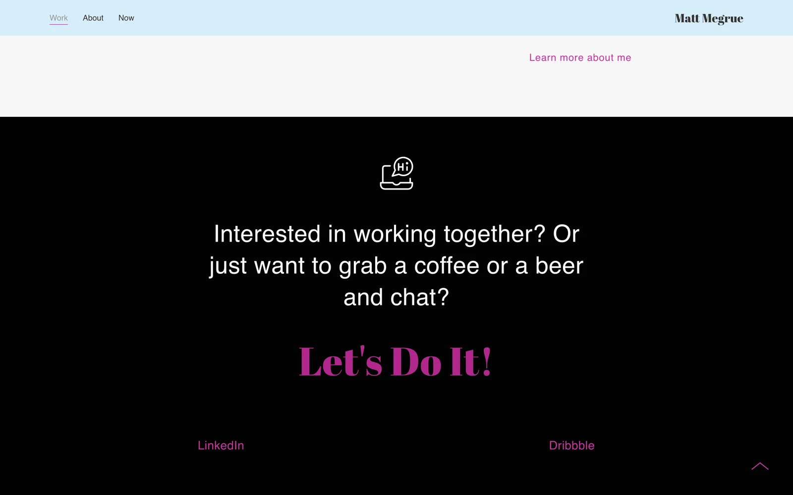 Bottom screenshot of MattMegrueDesign.com