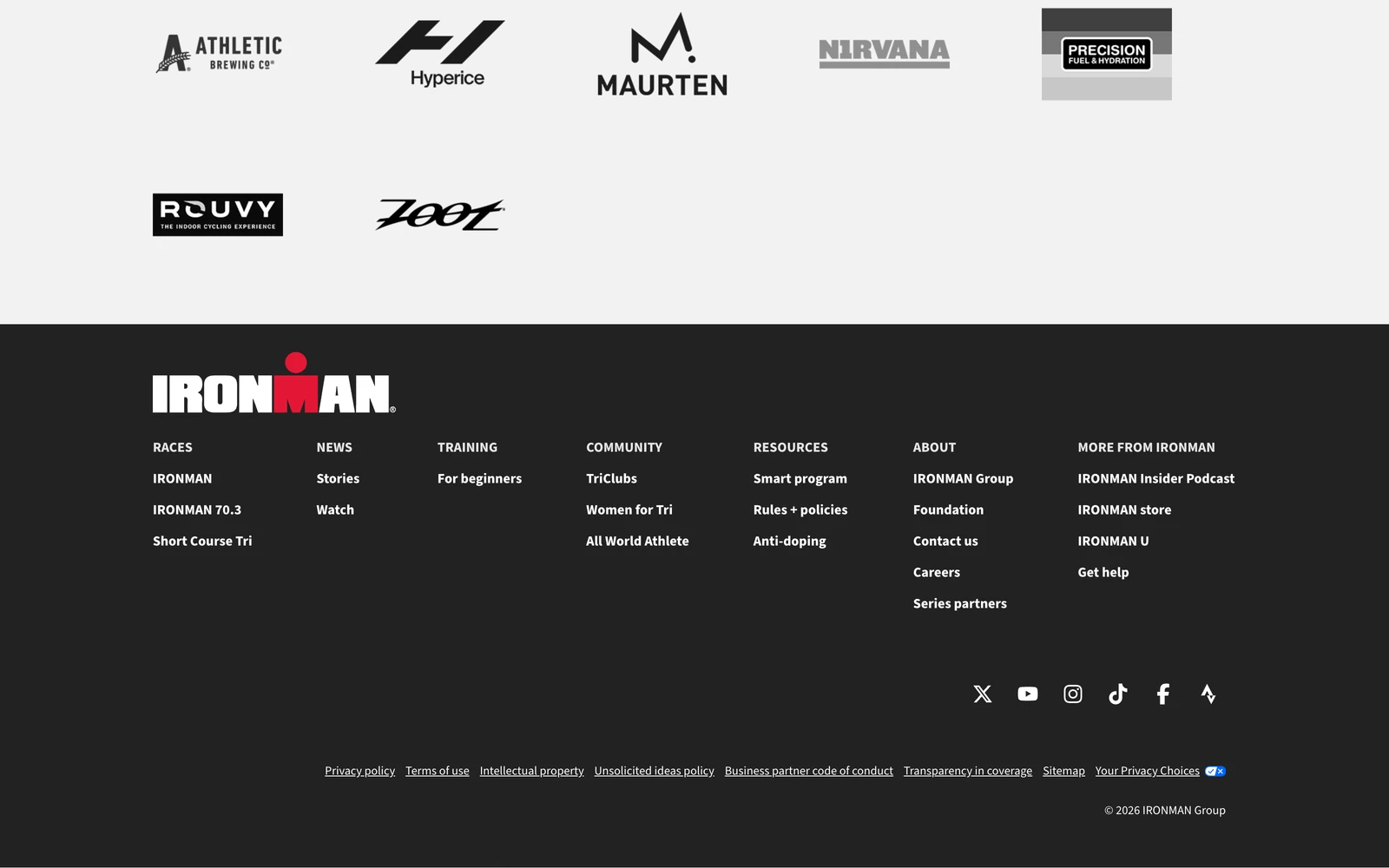 Bottom screenshot of IRONMAN.com