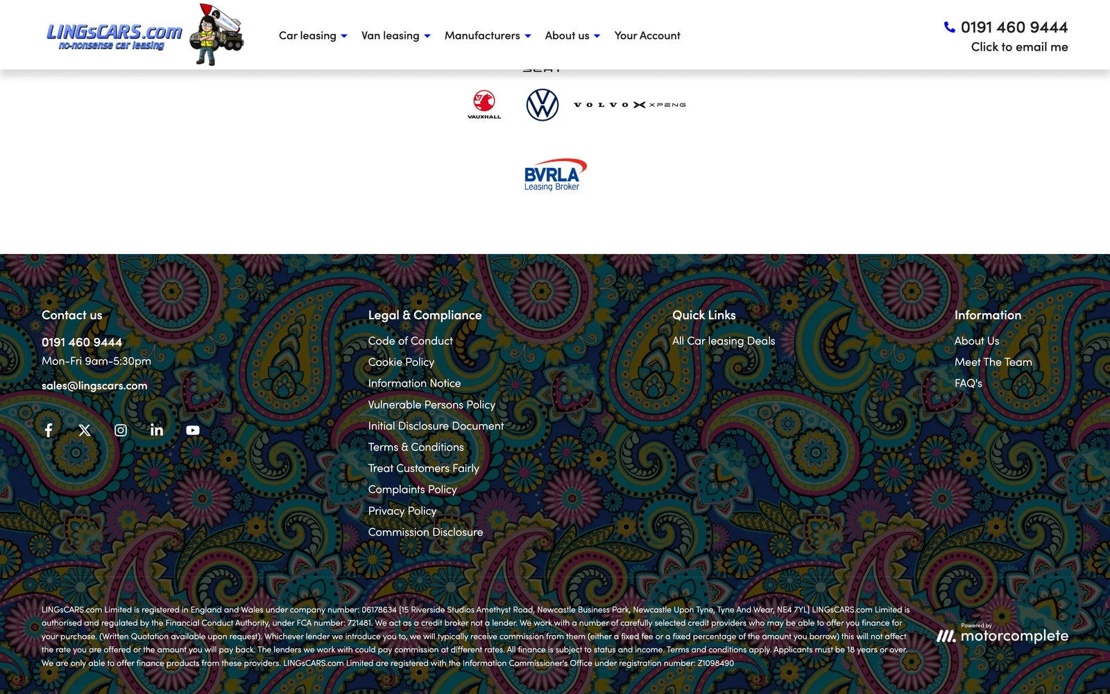 Bottom screenshot of LingsCars.com
