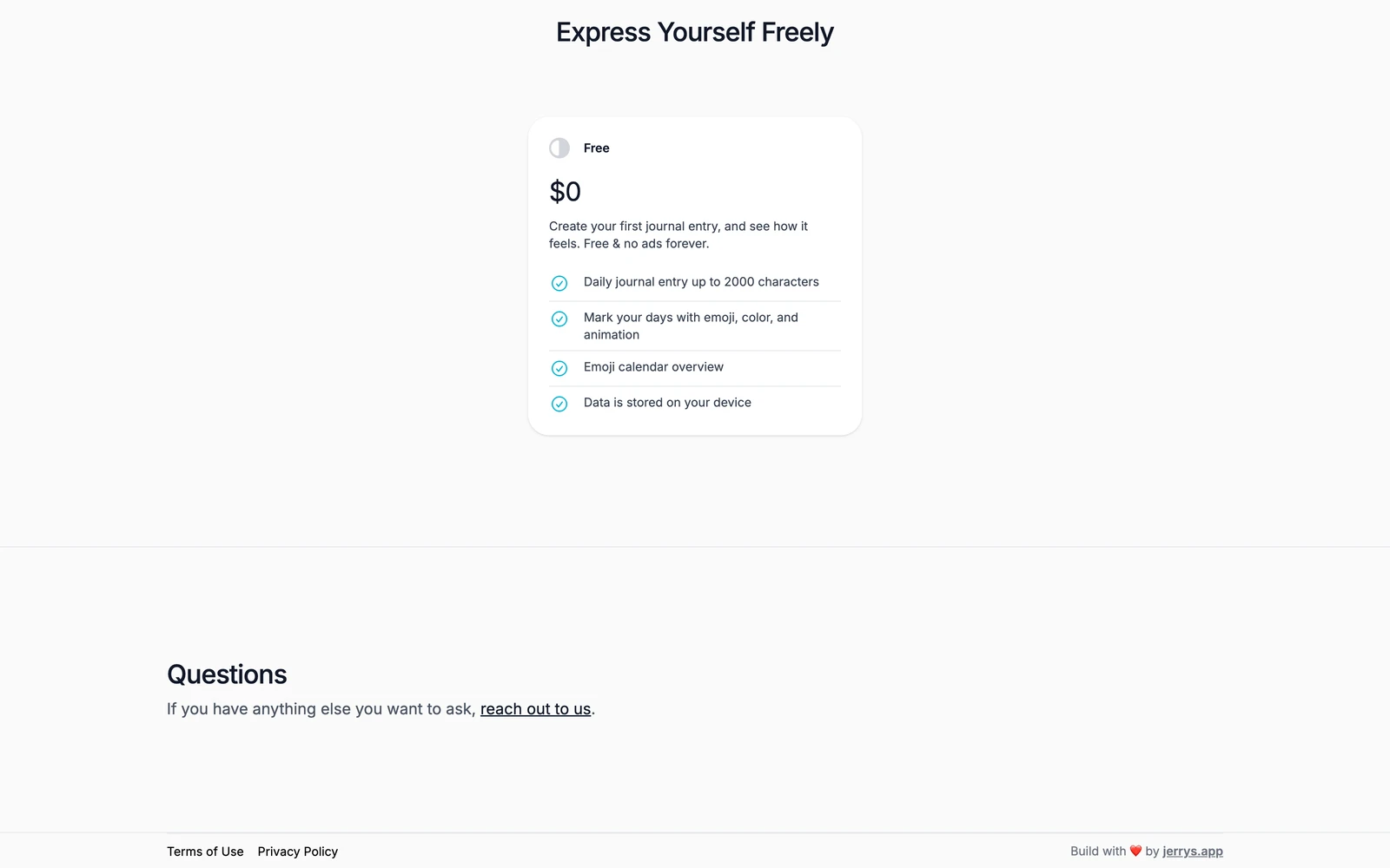 Bottom screenshot of EmojiJournal.net