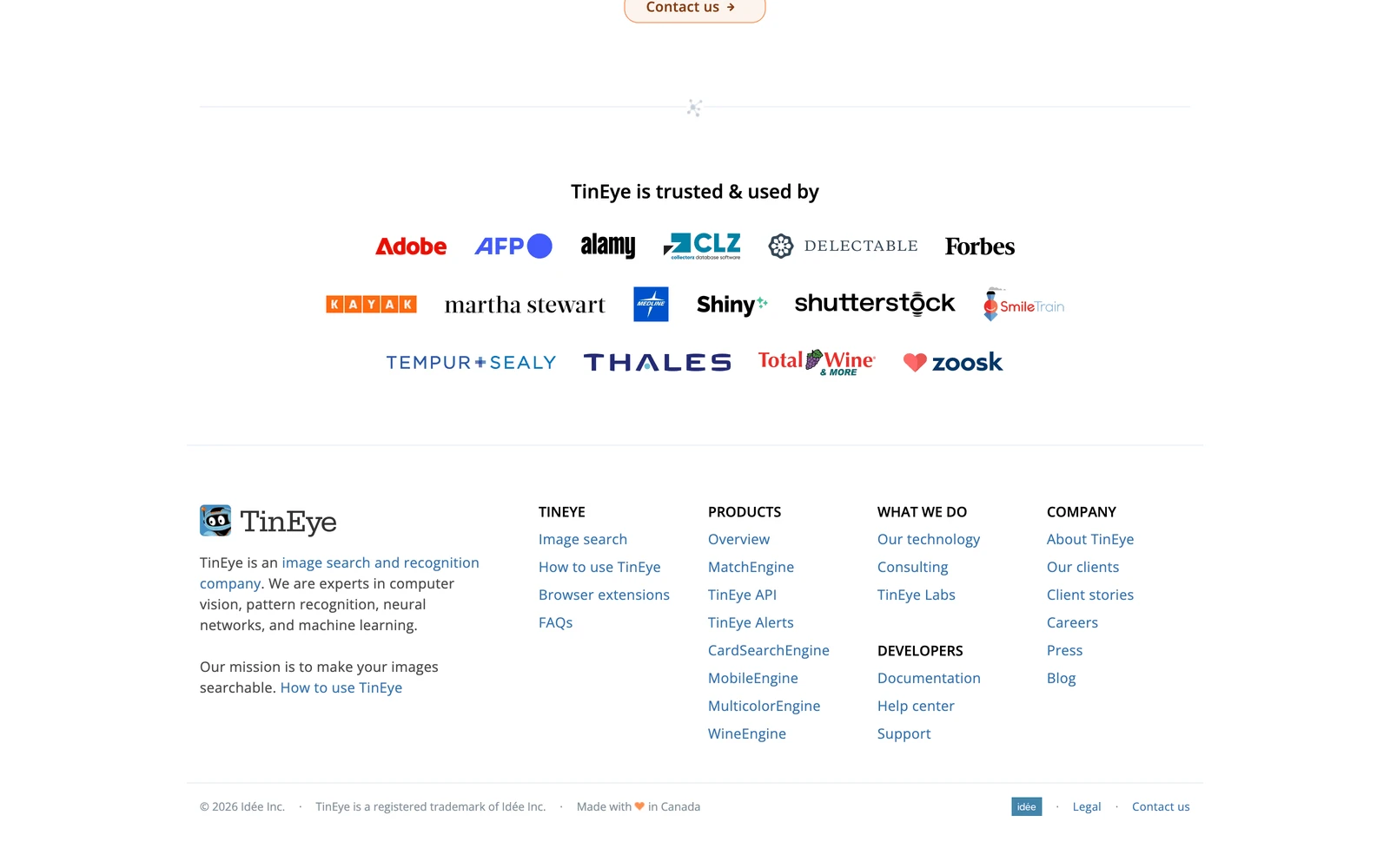 Bottom screenshot of TinEye.com