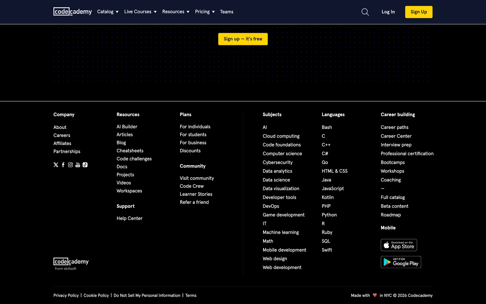 Bottom screenshot of Codecademy.com
