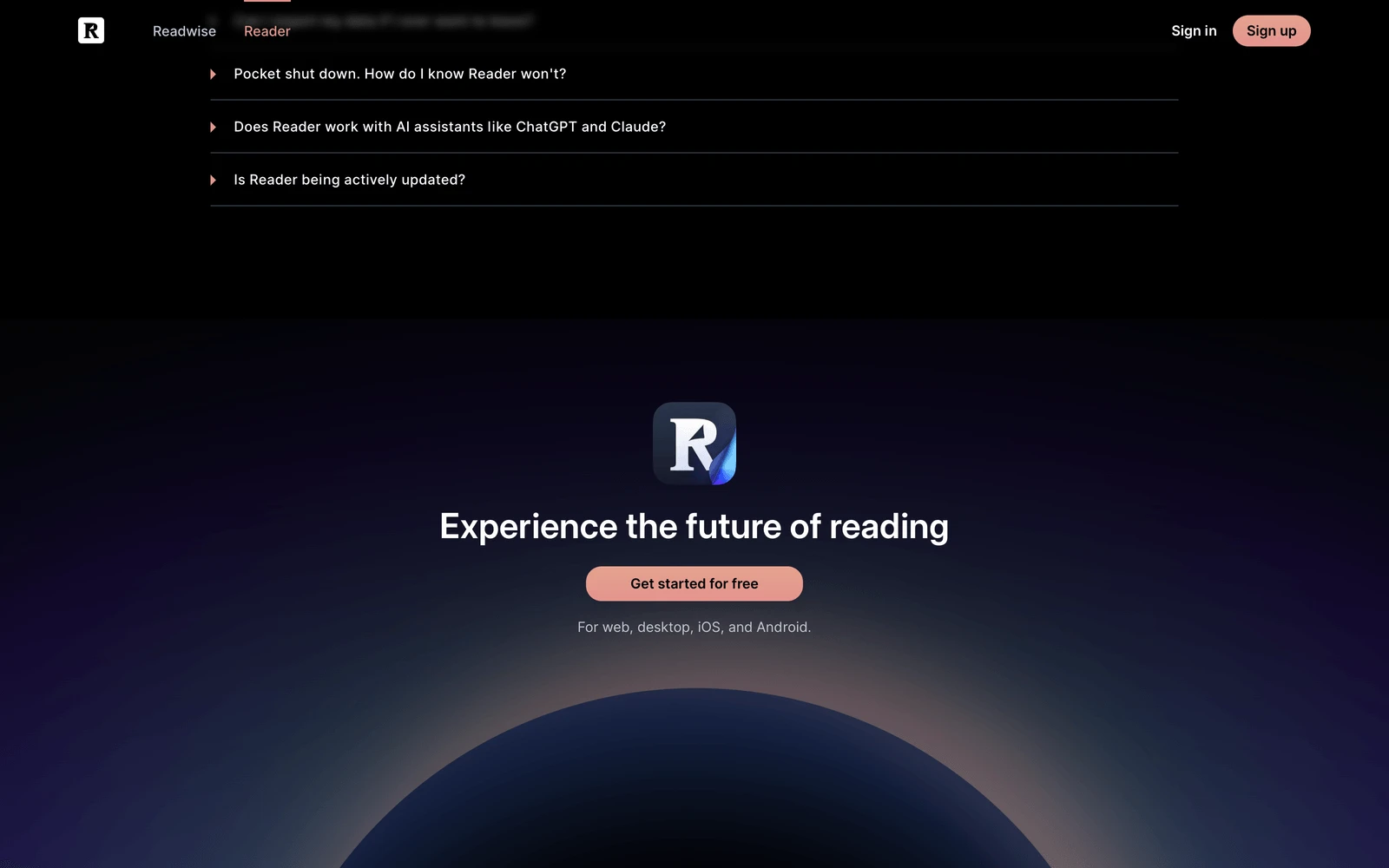 Bottom screenshot of Readwise.io