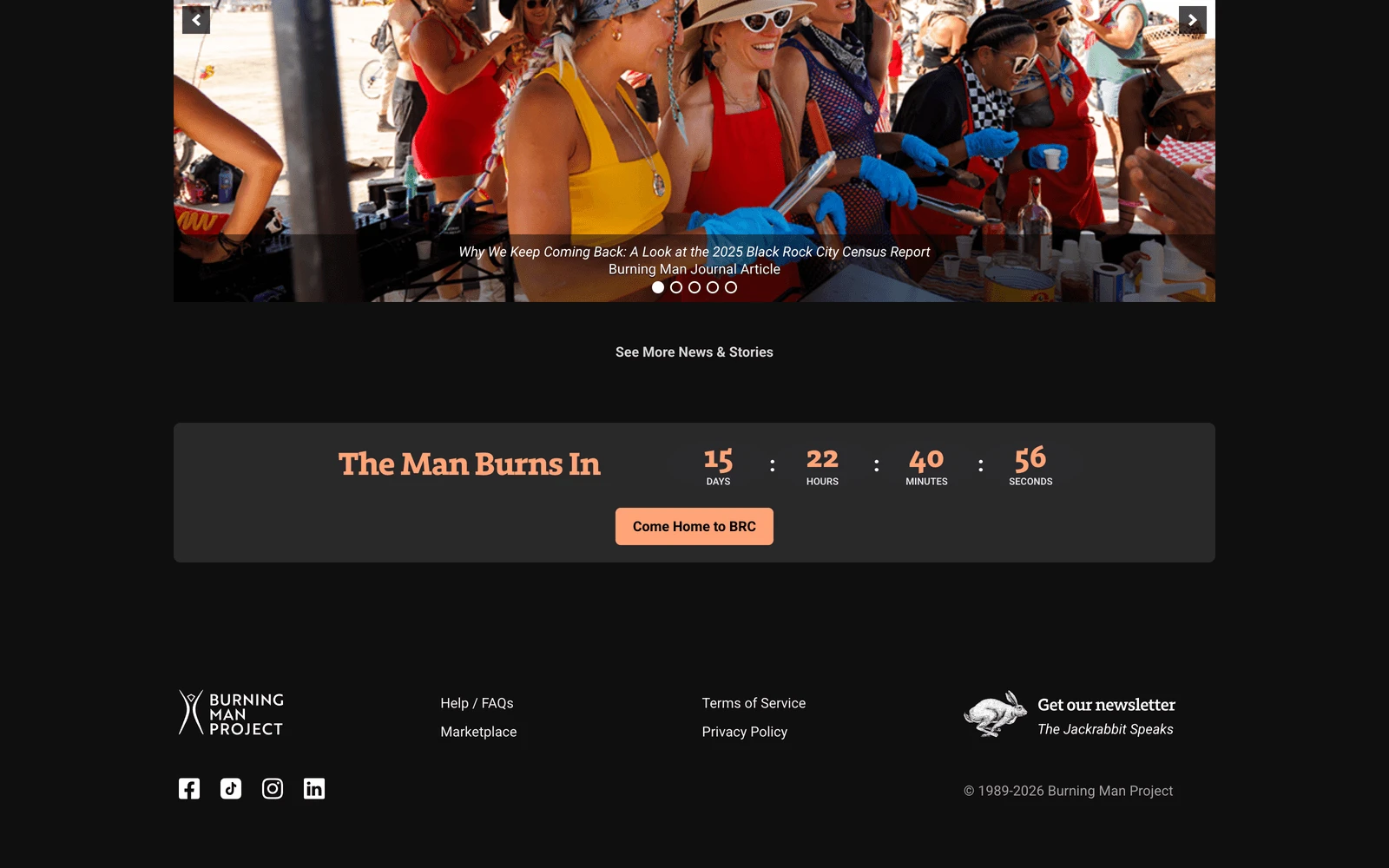 Bottom screenshot of BurningMan.org