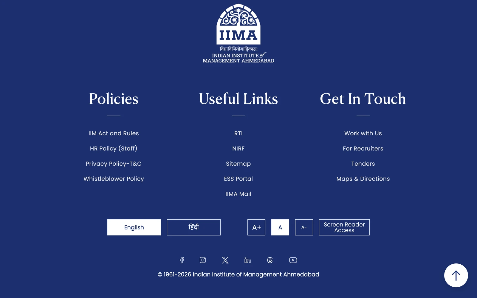 Bottom screenshot of IIMA.ac.in