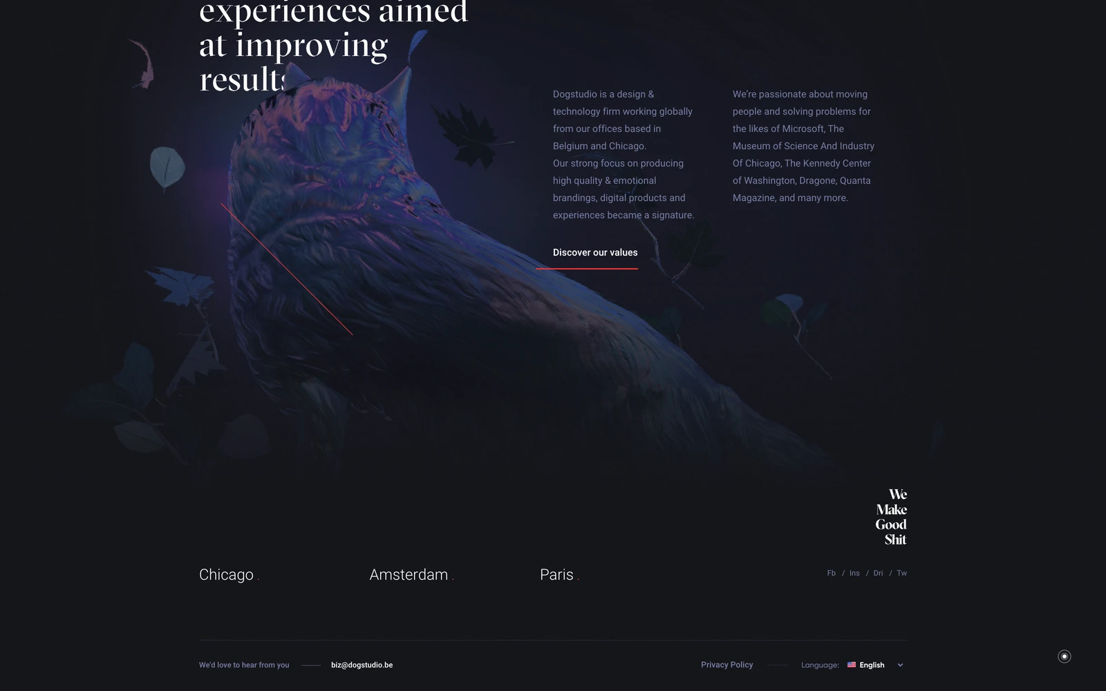 Bottom screenshot of Dogstudio.co