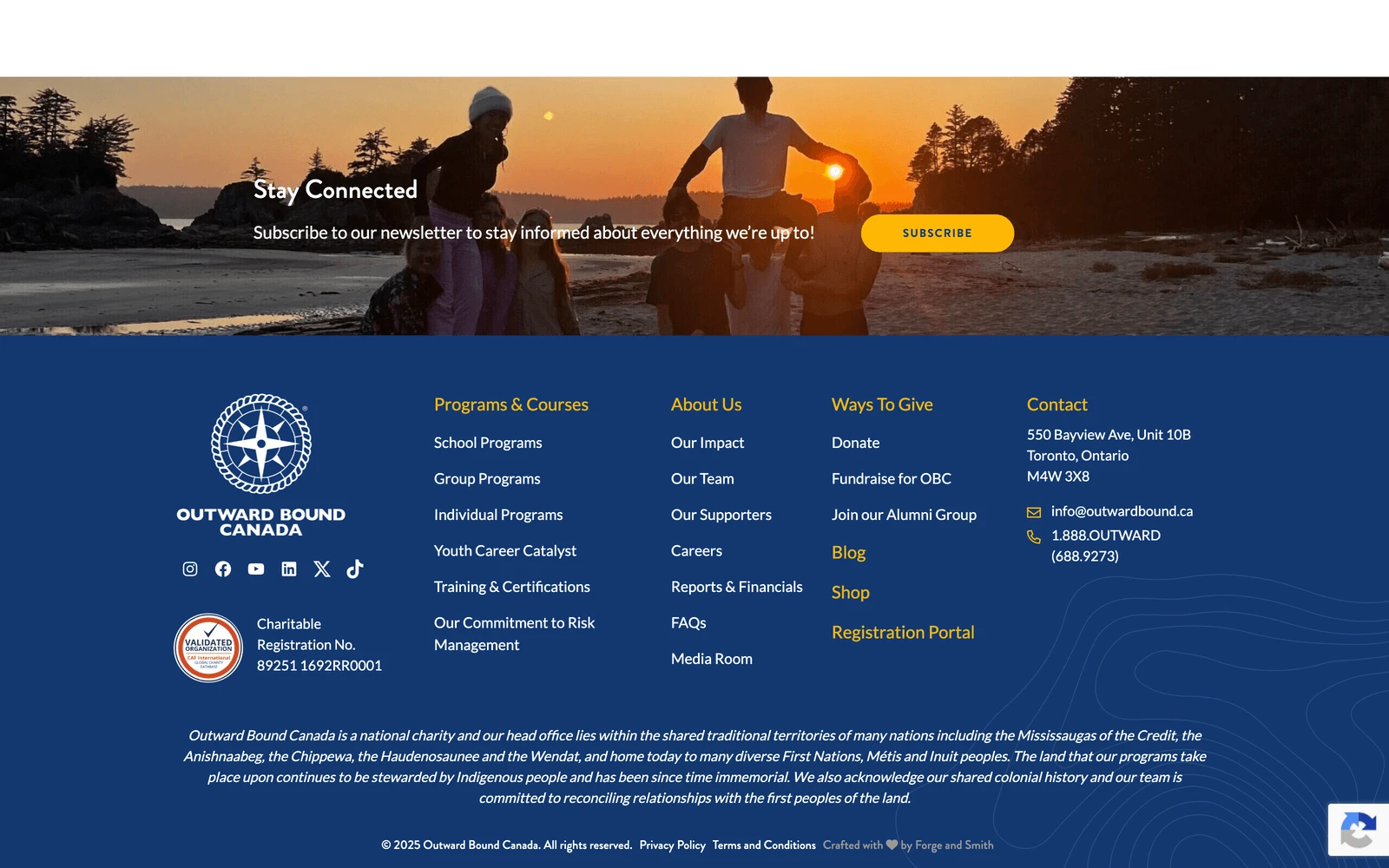 Bottom screenshot of OutwardBound.ca