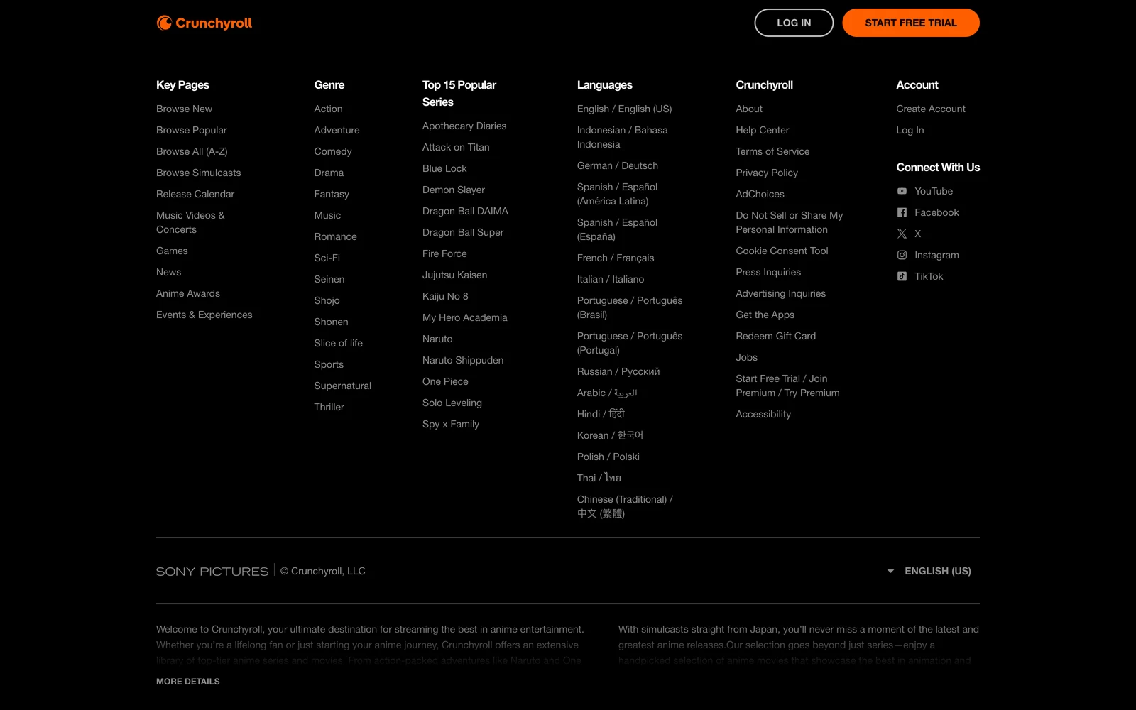 Bottom screenshot of Crunchyroll.com