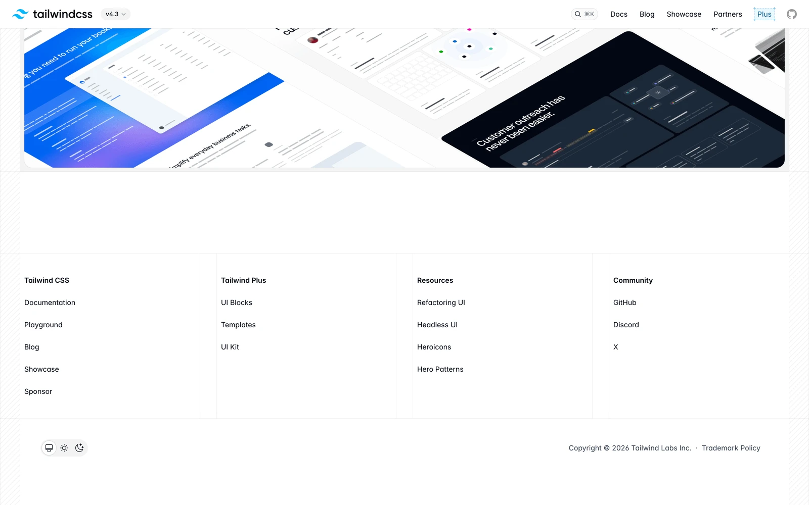 Bottom screenshot of TailwindCSS.com