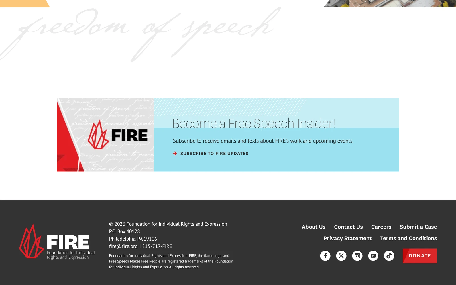 Bottom screenshot of FIRE.org