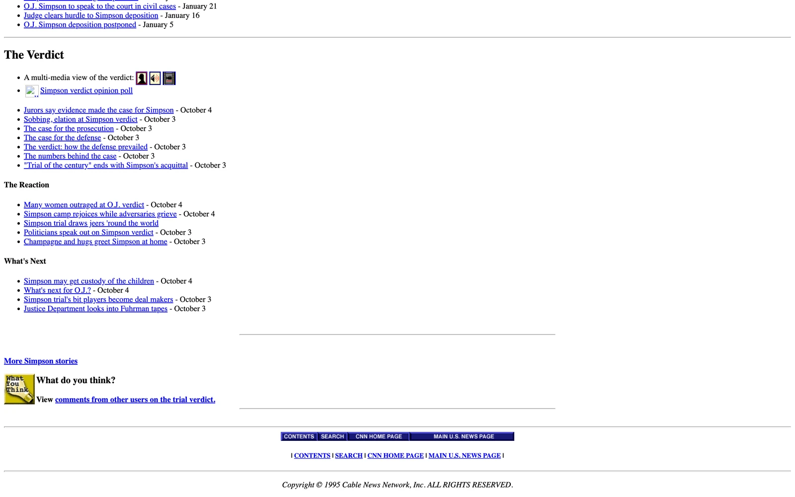Bottom screenshot of CNN.com OJ Simpson