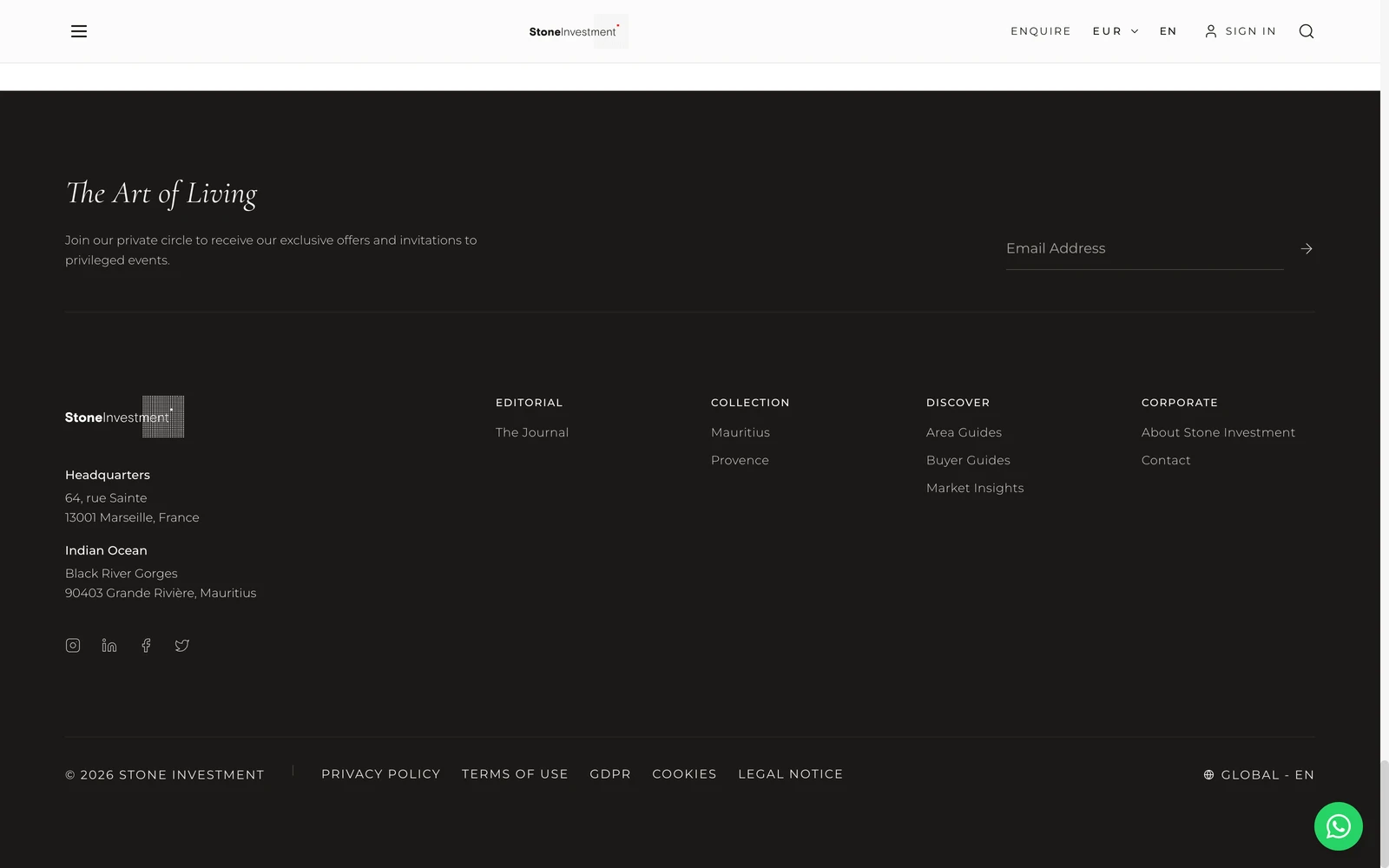 Bottom screenshot of StoneInvestment.fr
