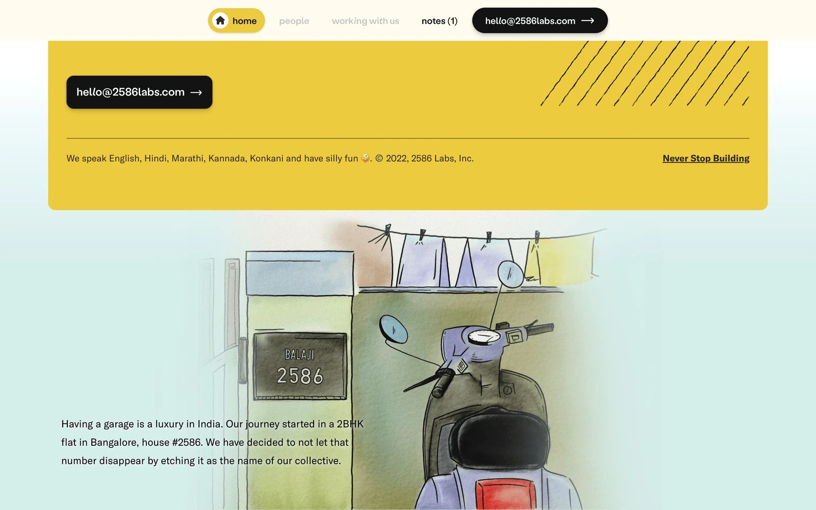 Bottom screenshot of 2586Labs.com