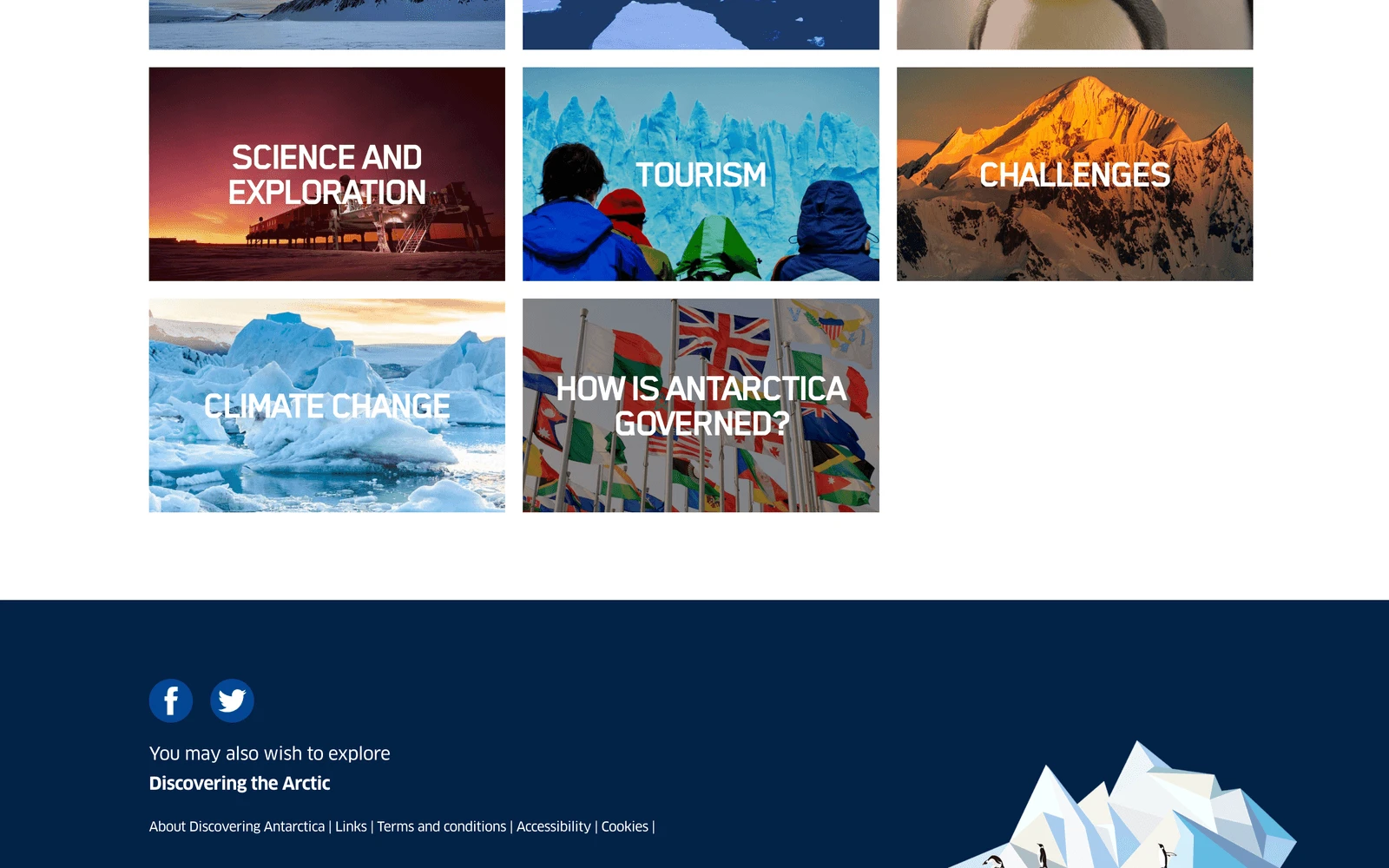 Bottom screenshot of DiscoveringAntarctica.org.uk