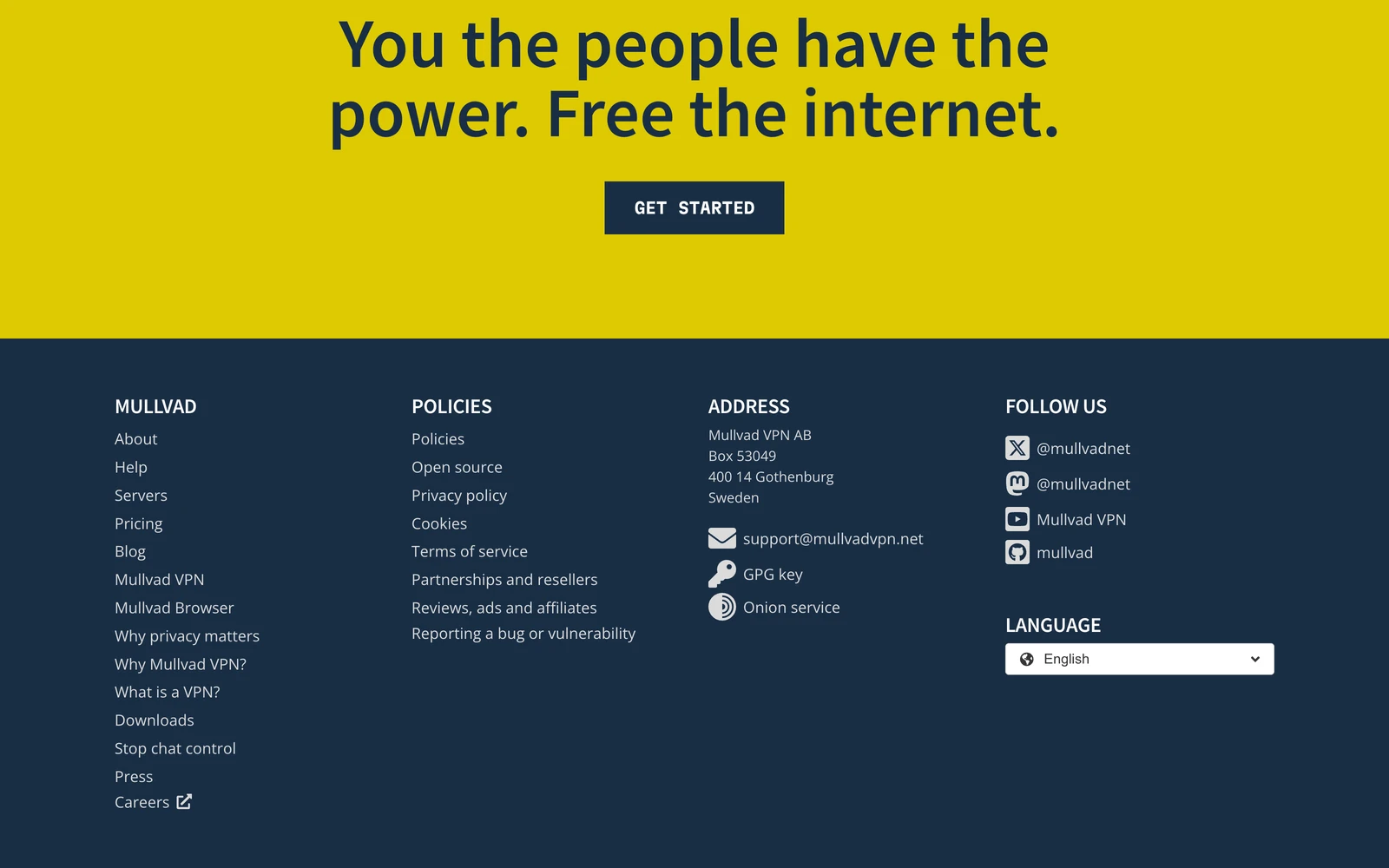 Bottom screenshot of Mullvad.net