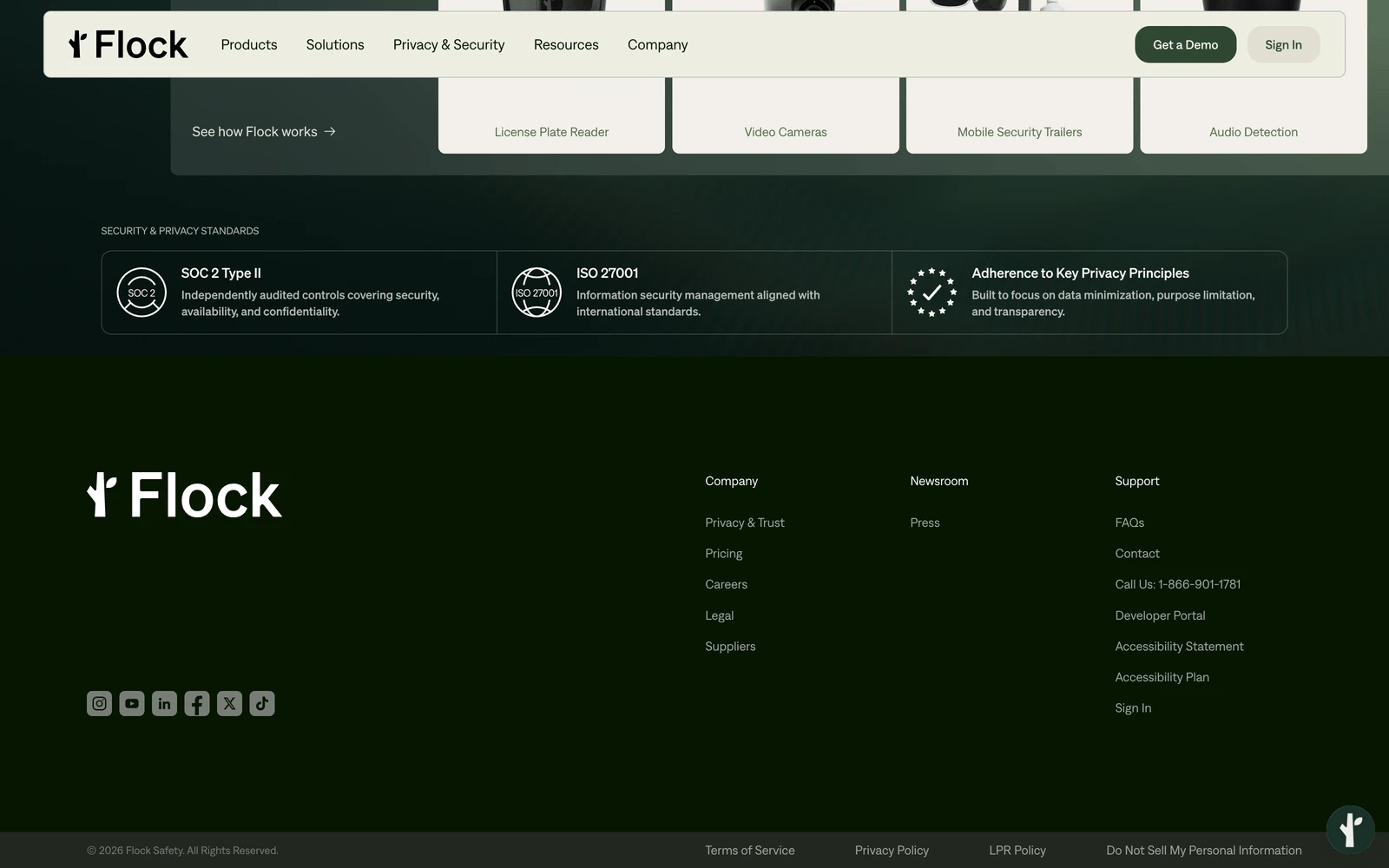 Bottom screenshot of FlockSafety.com