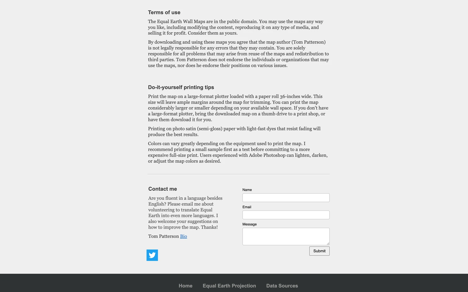 Bottom screenshot of Equal-Earth.com