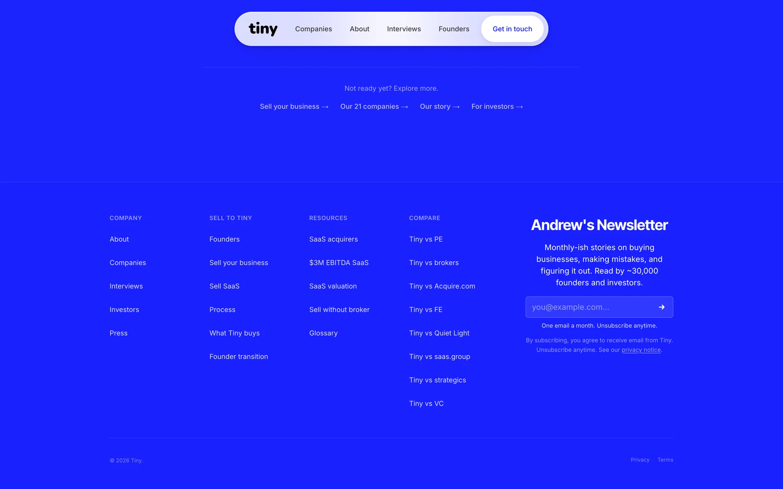 Bottom screenshot of Tiny.com