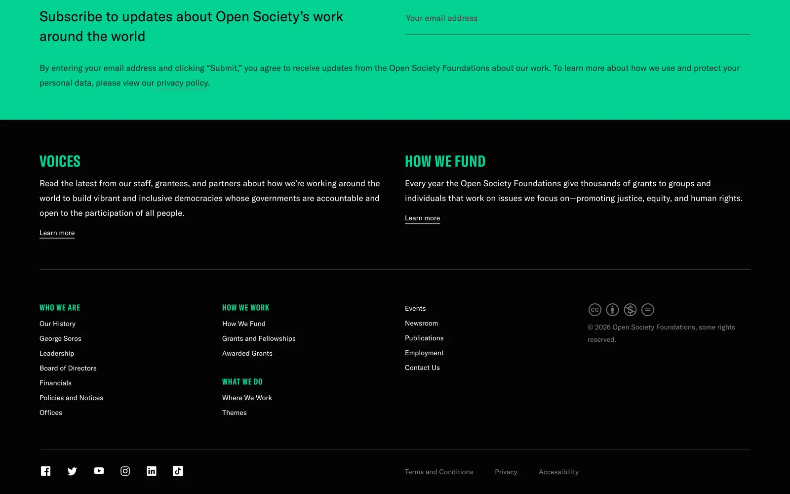 Bottom screenshot of OpenSocietyFoundations.org