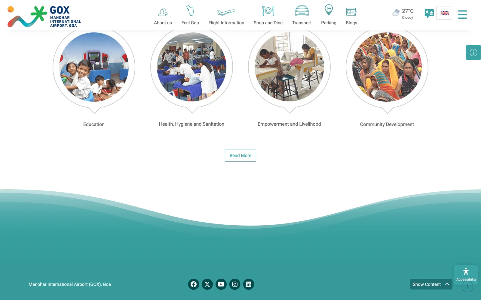 Bottom screenshot of MIAGoaAirport.com