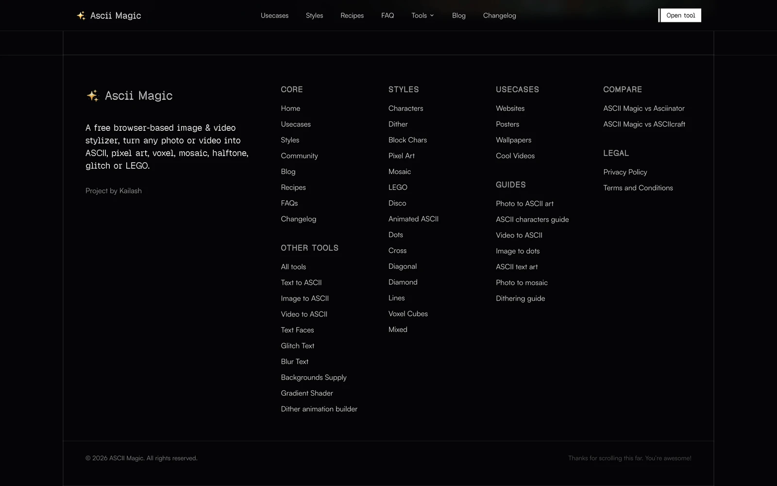 Bottom screenshot of ASCII-Magic.com