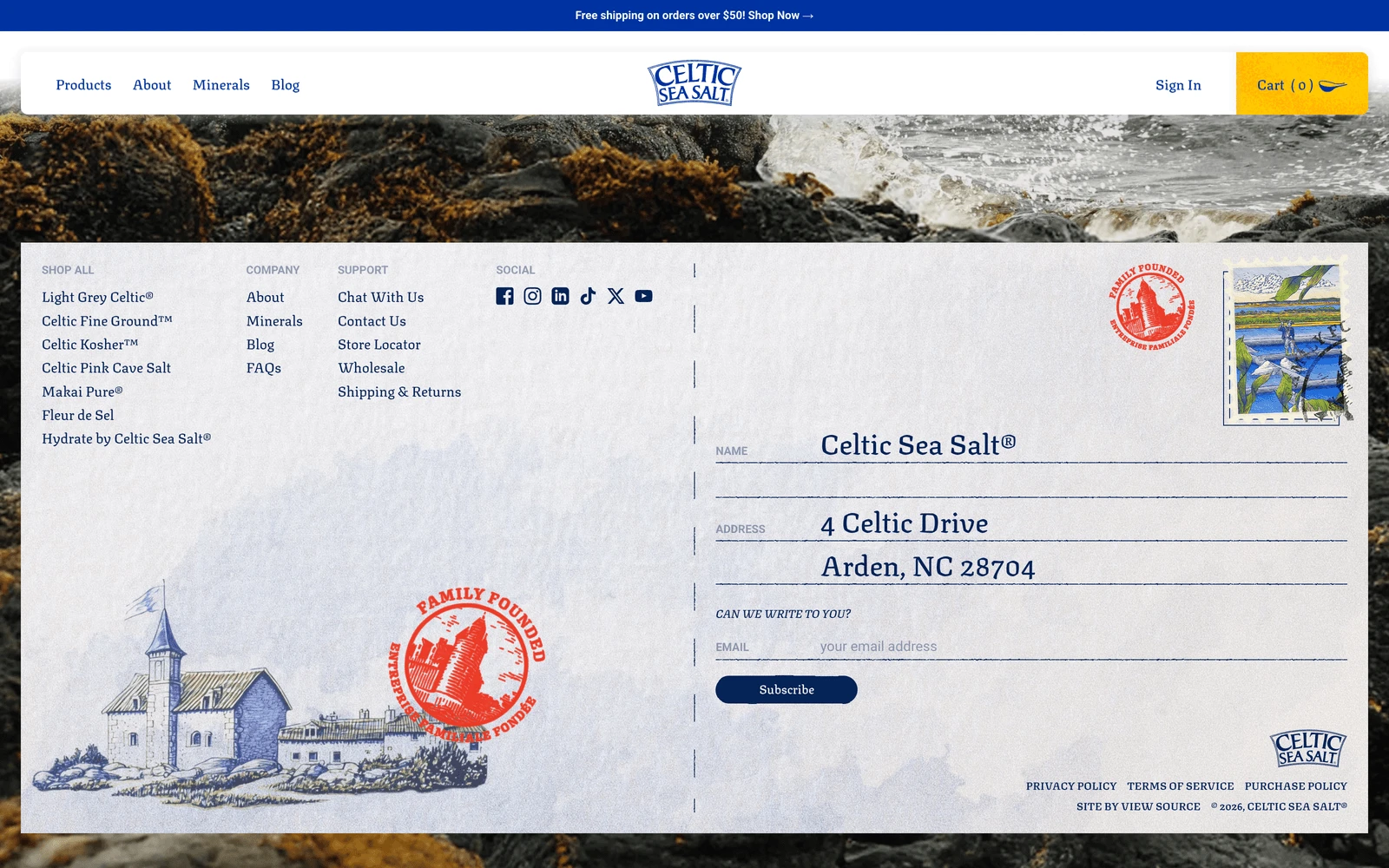 Bottom screenshot of CelticSeaSalt.com